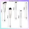 10Pieces Beadable Makeup Brushes Diy Makeup Comestic Brushes Beaded Brushes Kit for DIY Beaded Eyeshadow Brush (Beadable Makeup Brushes-10pieces=2Sets)-Silver