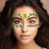 Uranian St. Patrick's Day Temporary Tattoos Face Eye Tattoo Stickers Saint Patrick's Day Waterproof Body Sticker Green Shamrock Party Supplies for Women