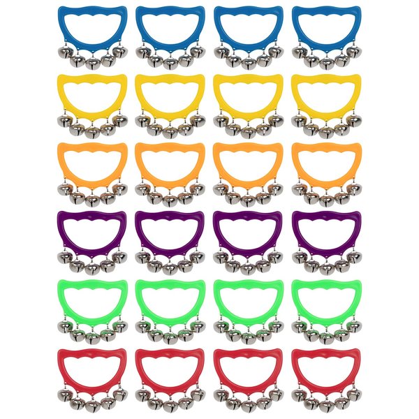 MUSCELL Jingle Bells, 24 Pcs Christmas Hand Bells Jingle Bells, Brightly Colored Musical Instruments Jingle Bells Gift for Children Party, Classroom and Show, for 3+Years Old