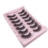 Wffenhefragrance False Eyelashes Fluffy Mink Lashes Cat-Eye Look 18MM Wispy Long 3D Volume Fake Eyelash Strips 7 Pairs Pack 9-15-17mm