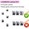Cluster Lashes 14-18mm 144pcs Individual Lashes Volume Eyelash Clusters Mixed Tray DIY Lash Extension Fluffy Cluster Eyelash Extensions Kit Soft Lash Clusters (01-0.07D, 14-18mm)