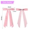 2PCS Velvet Hair Bows Ribbon Hair Clips, Fall Alligator Hair Pins, Ponytail Holder Accessories Sides Metal Hair Bow Barrettes Hair Accessories for Women Girls Kids (Beige+Pink)