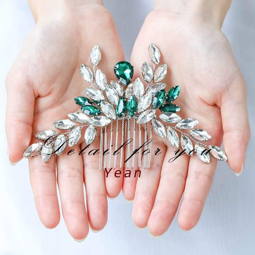 Yean Crystal Bridal Hair Comb Wedding Hair Piece Rhinestone Hair Accesories for Bride and Women