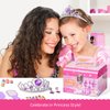 Kids Makeup Kit for Girls, Real Washable Cosmetic Set with Mirror, Jewelry Bracelet Making Kit for Kids Makeup Toy, Kids Makeup Sets for Girls 4 5 6 7 8 9 10 11 12 Years Old Kid (Purple)