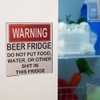 Warning Beer Fridge Funny Warning Sign Beer Stickers Refrigerator Stickers DO NOT Put Food, Water, OR Other Shit in This Fridge for Kitchen Accessories Kitchen Utensils