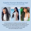 Human Braiding Hair 110g 22Inch Water Wave Bulk Boho Hair for Braiding Wet and Wavy Human Hair for Boho Braids Curly 100% Human Hair Extensions for Braiding Hair (1B, 22inch)