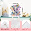 WEMEON Elephant Paint by Numbers Kit for Kids with Framed- Easy Paint by Numbers Kit for Kids Age 4-12, Simple Painting Paint by Numbers for Gift Home Wall Decor(10x10Inch)