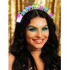 Sixexey Light Up Happy Birthday Headband LED Rhinestone Hair Band for Birthday Celebration Party Favors Hair Accessories for Women(Silver, One Size)