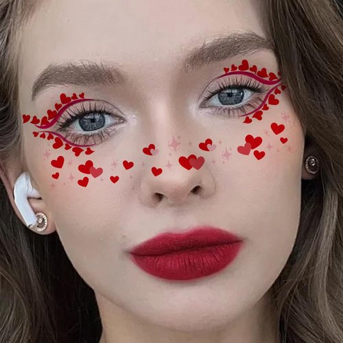 10pcs Waterproof Eyeshadow Face Tattoos For Women Eyeliner Temporary Tattoo Stickers for Valentine's Day Stage Performances