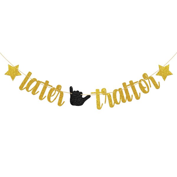 Later Traitor Party Banner, Office Coworker Quiting - Going Away Theme Farewell Party Decorations, Job Changing Retirement Sign Party Bunting Banner, Relocation Themed Party Decors Supplies, Gold