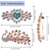QXUJI 4PCS Crystal Rhinestones Hair Clips, Sparkly Glitter Flower Peacock Hair Barrettes, Metal Spring Hair Pins Snap Accessories, for Women Girls Bridal Wedding, 2.56 Inches