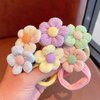 12Pcs Sweet Flower Hair Ties, Cute Bow Elastic Hair Ties Kids Hair Bands, Candy Color Ponytail Holders Hair Ropes with Bows, Kawaii Soft No Damage Hair Scrunchies for Little Girls Hair Accessories