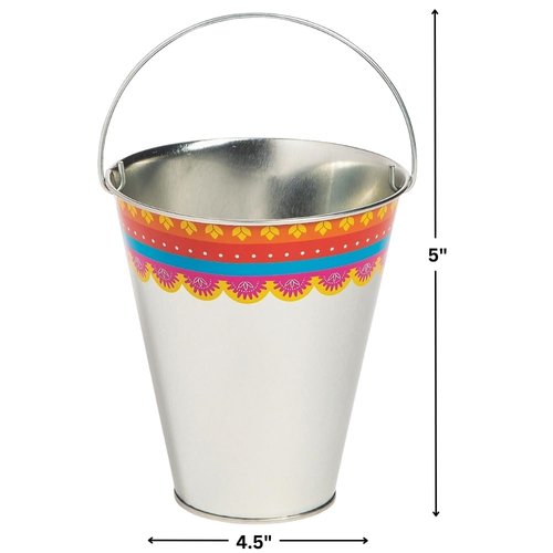 FIESTA METAL PAIL SMALL - Party Supplies - 12 Pieces