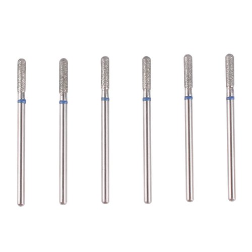 MZCMSL Cylinder Cuticle Drill Bits Set, 6pcs Round Top Russian Manicure Bits, 3/32 Shank efile Bit (Medium)