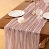 Socomi Pink Table Runner Spring Easter Cheesecloth Table Runner 120 inch Cheese Cloth Runner 10FT Boho Rustic Gauze Table Runner for Wedding Party Baby Shower Birthday Decor