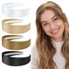 YISSION 4 Pcs Satin Headbands for Women Girls Non Slip 1.5 Inch Wide Head Band Plain Head Bands Fashion Hair Bands Solid Brown Black White Headband DIY Cosplay Hair Accessories for Women Girls