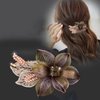 Sinide Womens Hair Barrettes Copper Wire Bride Hair Clips Butterfly Wedding Head Piece Flower Hair Jaw Clamp Hairpin Crystal Hair Accessories for Women and Ladies (2 Pack)