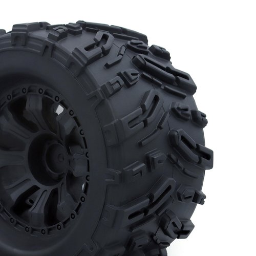 Surpass Hobby 4pcs Height 4.92" (125mm) RC Truck Wheels and Tires Set for 1/10 Monster Truck Wheels Tires for HPI/HSP/Savage XS TM Flux/ARRMA 1/10 Gorgon/KDM.Racing Successor/HNR H9801 Mars