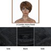 QUEEN VIRGIN REMY QVR Pixie Cut Wig Human Hair Wigs with Bangs Short Wigs for Black Women Human Hair Different Style Pixie Wig for Daily Wear Ombre Highlight Brown Color