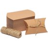 Bright Creations 50-Pack Pillow Boxes with Jute Twine - Kraft Paper Pillow Box for Jewelry, Wedding Party Favor, Pen, Gift Card (5x3 In)