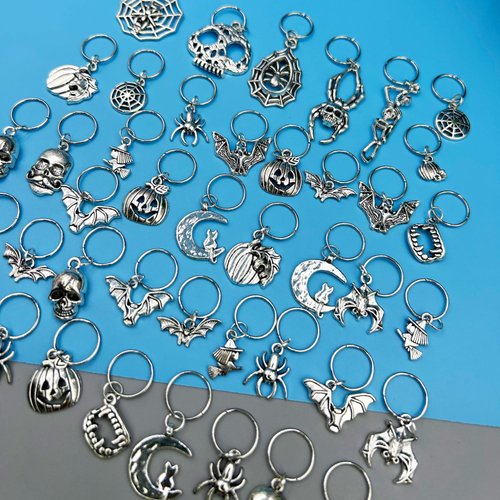 40pcs Loc Hair Jewelry for Women Braids for Halloween, Dreadlock Accessories Metal Hair Clips Decoration Hair Accessories (halloween 40pcs)