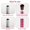 Andibro 2Pcs Retractable Kabuki Makeup Brush, Portable Travel Foundation Brush Loose Powder Brush Blush Makeup Brushes Face Liquid Foundation Sunscreen Brush Extensible Contour Makeup Brush with Cover