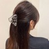 Bone Hand Hair Clips Silver Metal Halloween Hair Accessories for Women Girls Playful Skull Skeleton Hand Hair Claw Clips Hairpins Strong Hold Nonslip Hair Clip for Day of the Dead Decoration 1 Pcs