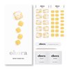 ohora Semi-Cured Gel Pedicure Strips 34pcs(P Sun Daisy) - Includes 16 Solid Color, 14 Accent Wraps, 2 Prep Pads, Nail File & Wooden Stick