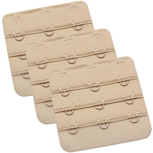 Wingslove Womens Bra Extender Bra Band Breathing room 3pcs-Pack Multi-size(Nude, 3 Hook 3/4 Inch Spacing)