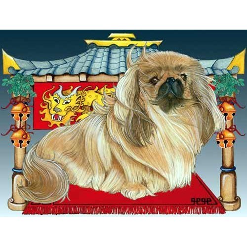 Pekingese Christmas Cards : 10 Holiday Cards with Red Envelopes - ADORABLE!