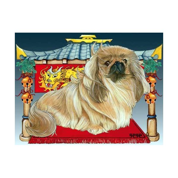 Pekingese Christmas Cards : 10 Holiday Cards with Red Envelopes - ADORABLE!
