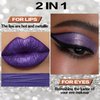 FOCALLURE Metallic Chameleon Liquid Lipstick, Glitter Lip Gloss, Shimmery Finish, Nonstick Cup Lip Makeup for Costume, Cosplay, Rave Festival, 01 AMETHYST