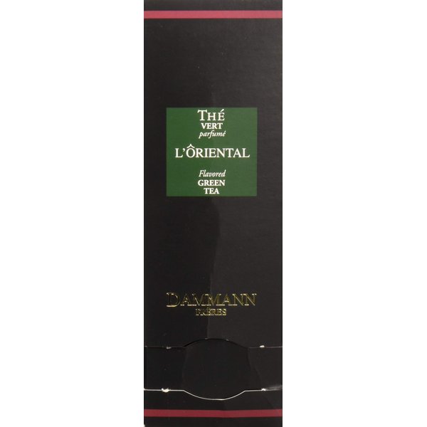 Dammann Freres Sachets, L'Oriental Green Tea Bags, Premium Gourmet French Oriental Tea, Notes of Passion Fruit, Peach, Strawberry, Individually Wrapped, 24 Count (Single Pack)
