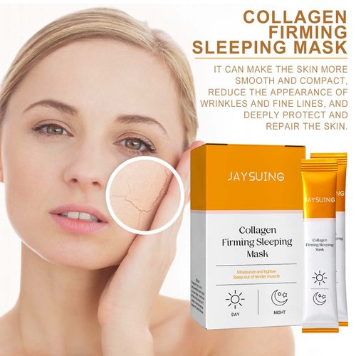 20 Packs Collagen Firming Mask Protein Face Care Moisturizing Hydrating Anti-aging Face Masks Wash-Free Sleeping Mask