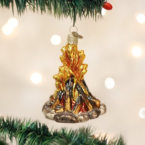 Old World Christmas Ornaments: Camping Outdoor Collection Glass Blown Ornaments for Christmas Tree, Campfire