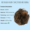 CAISHA 100% HUMAN HAIR Scrunchie Hair Piece Updo Braid Hair Scrunchy Messy Bun Black Light Brown Mix H312h