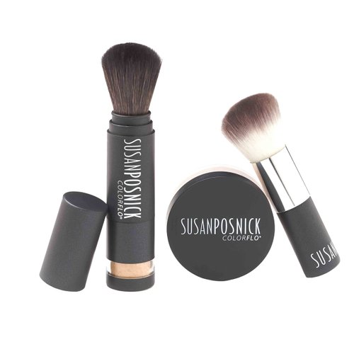 SUSAN POSNICK, COLORFLO: Natural Makeup, Vegan, Cruelty Free, Mineral Powder Foundation & Sun Protection/Loose (M4/Light Beige) US Brand