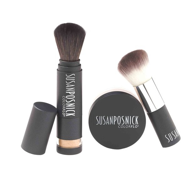 SUSAN POSNICK, COLORFLO: Natural Makeup, Vegan, Cruelty Free, Mineral Powder Foundation & Sun Protection/Loose (M4/Light Beige) US Brand