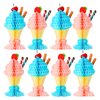 Outus 8 Pcs Tissue Ice Cream Honeycomb Sundae Table Centerpiece Ice Cream Party Decorations for 50s Themed Ice Cream Sundae Theme Party Supplies