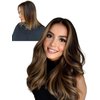 Balayage clip in hair extensions real human hair Dark Brown to Chestnut Brown Human Hair Clip in Extensions Remy Human Hair Clip on Extensions Silky Straight Brown Hair 14 Inch 120g