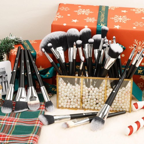 DUcare Makeup Brushes Professional 32Pcs Make up Brushes Set Premium Christmas Gift Synthetic Kabuki Foundation Blending Brush Face Powder Blush Concealers Eye Shadows