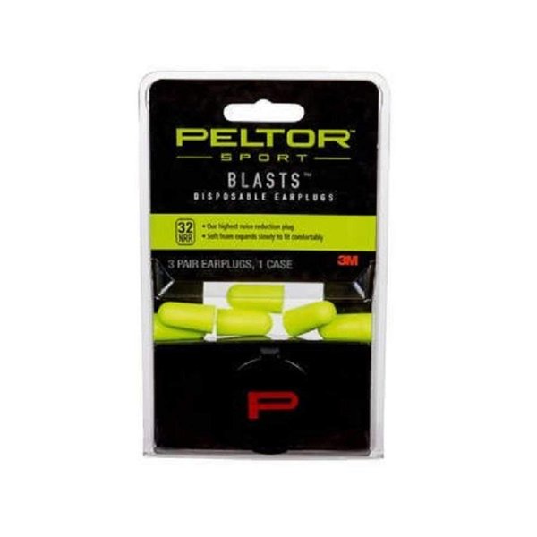 AEARO EAR AO SAFETY EAR BLASTS DISPOSABLE EAR PLUGS NRR: 33dB / Pk: Blister Card / Ct: 3 pr