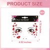 HIFANMM Heart Fake Tattoos Glitter Lip Face Temporary Tattoos Cute Red Pink Hearts Face Jewels Tattoo Stickers for Adults Kids Valentines Day New Year Eye Makeup Kit for Face Decor Supplies 2Pcs