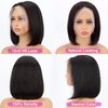 Hoacon Bob Wig Human Hair 13x4 Frontal Lace Wigs for black Women HD Bob Lace Front Wigs Human Hair Glueless Wigs pre plucked pre cut 180% Density Short Bob Wigs 10 Inch