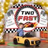 Avezano Two Fast Birthday Banner Red Race Car 2nd Birthday Party Decorations Background Two Fast Birthday Backdrop for Boys Children Second Birthday 70.8 x 43.3 Inch