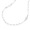 Miabella 925 Sterling Silver Italian Rosary Beaded Sideways Cross Dainty Chain Necklace for Women Made in Italy (16 Inches)