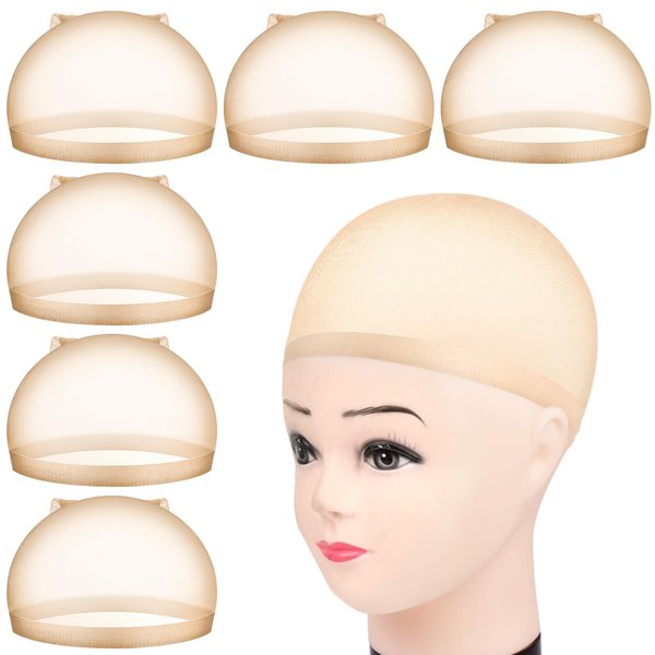 MORGLES HD Wig Cap, 6Pcs Wig Caps Ultra thin Stretchy Wig Caps for Women, Nylon
