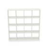 Miniature Furniture Wooden Storage Rack 16 Grid Shelves 1:12 Dollhouse Accessories Bookshelf Display Shelf Wall Rack Stand Mini House Scene Decoration (White)