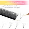 XIUSUZAKI W Lash Extensions 6D Eyelash Extensions W Shape 0.07mm Thickness D Curl Mix 8-15mm Premade Fans Individual Lashes W Lashes Matte Black 12 Rows Crisscross False Eyelashes(W-6D-0.07-D,8-15mm)