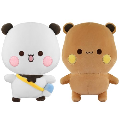 CEMELI 2 Pack White Bear and Brown Bear Plush Cute Panda Stuffed Animals for Girlfriends and Kids